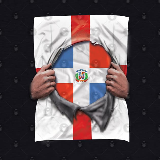Dominican Republic Flag English Flag Ripped Open - Gift for Dominican From Dominican Republic by Country Flags